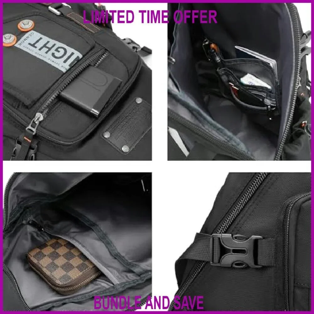Water-Resistant Sling Backpack Fits 14